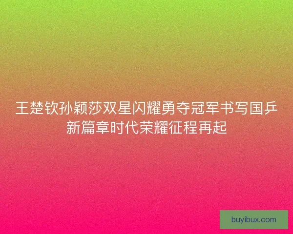 王楚钦孙颖莎双星闪耀勇夺冠军书写国乒新篇章时代荣耀征程再起